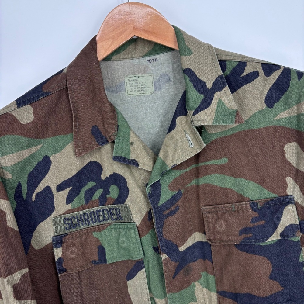 Vintage 90s US Army Woodland BDU Jacket Medium Long 1995 Military Tactical